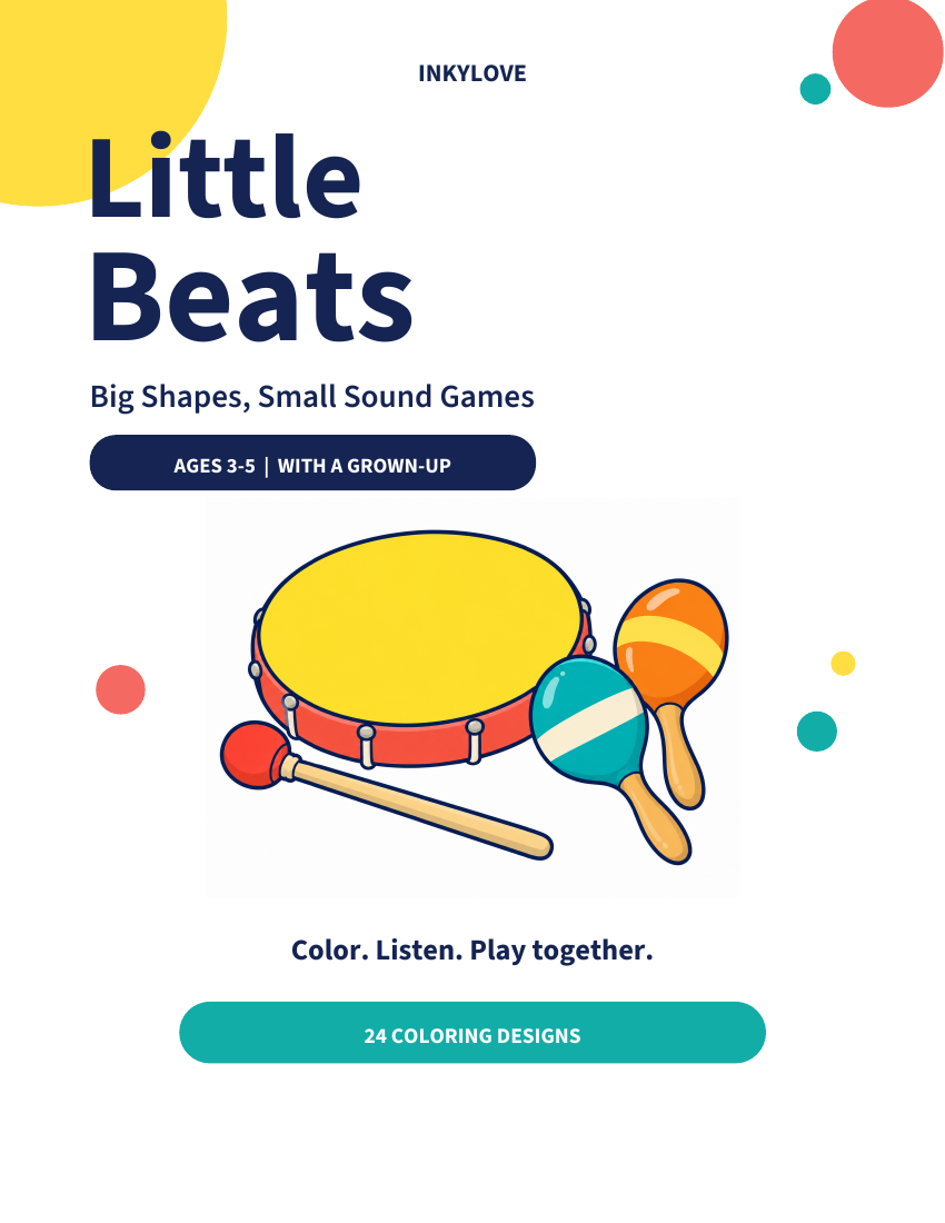 Little Beats cover featuring a frame drum and maracas
